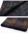 Quilted Check Gold Long Coat 11452