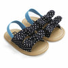Polka Dots Double Bow Lining Elastic Back Prewalker Sandal 2443 B