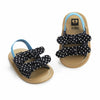 Polka Dots Double Bow Lining Elastic Back Prewalker Sandal 2443 B
