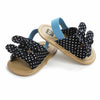 Polka Dots Double Bow Lining Elastic Back Prewalker Sandal 2443 B