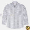 MN Blue Pattern White Casual Shirt 11950