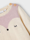 NME IT Fox Ecru Face Cream Knitted Sweater 11537