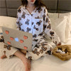 Women Bear Front Botton All weather Loungewear Set W127