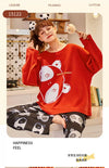 Women Happy Panda Roundneck All weather Loungewear Set W135