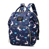 Unicorn Blue Stripes Mummy Baby Waterproof Travel Diaper Backpack 4749