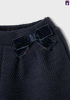 ZY Bow Textured Navy Shorts 100136
