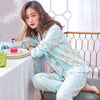 Women Floral Sea green Front Botton All weather Loungewear Set W132