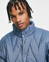 Another Influence UK Zig Zag stitch Blue Puffer Jacket W149