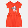 ML Kitty Magic Dream Front Pocket Orange Frock 8736