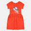 ML Kitty Magic Dream Front Pocket Orange Frock 8736