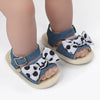 Polka Dots Bow Denim Prewalker Sandal 2442 B