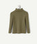 TAO Turtle Neck Khaki Green Full Sleeve Shirt 8766