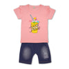Space Shake Light Pink Top With Shorts 2 Piece Set 4043