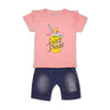 Space Shake Light Pink Top With Shorts 2 Piece Set 4043
