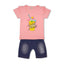 Space Shake Light Pink Top With Shorts 2 Piece Set 4043