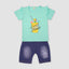 Space Shake Turquoise Top With Shorts 2 Piece Set 4044