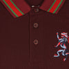 GRD Dragon Logo Multi Collar Stripe Maroon Polo 5071