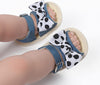 Polka Dots Bow Denim Prewalker Sandal 2442 B