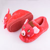 Red Pink Covered Winter Rubber Sole Slipper 6246