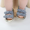Grey Double Bow Lining Elastic Back Prewalker Sandal 2443 A