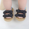 Polka Dots Double Bow Lining Elastic Back Prewalker Sandal 2443 B