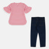 DKN Y Heart Tessle Pink shirt with pant 2 Piece Set #7075