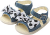 Polka Dots Bow Denim Prewalker Sandal 2442 B
