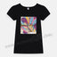 Beautiful Girl Leaf Painting Black Shirt 7333