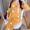 Women Heart Front Botton All weather Loungewear Set W129
