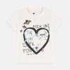 Rock On Off White Heart Girl Power Organic Cotton Shirt 8262