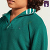 ANK Green Half Zip Long Neck Knitted Sweater 10057
