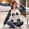 Women Panda Comfy Rayon Silk Fur Loungewear Set W122
