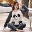 Women Panda Comfy Rayon Silk Fur Loungewear Set W122