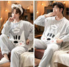 Women Cat Comfy Rayon Silk Fur Loungewear Set W121