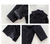 Quilted Star Black Long Coat 11453