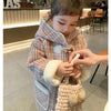 Pink Check Butter Soft Fur Coat 11439