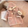 Pink Check Butter Soft Fur Coat 11439