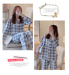 Women Check Front Botton All weather Loungewear Set W130
