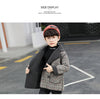 Dark Grey Check long Coat 11457