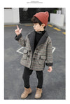 Dark Grey Check long Coat 11457