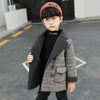 Dark Grey Check long Coat 11457