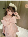 Big Bow Tie Sling Pink Fancy Frock 11807