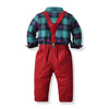 Gentelman Check Shirt Pant With Expander Suiting Set 11834