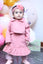 Super Warm Heart Pocket Wild Pink Frock with Short Blazer Set 8860