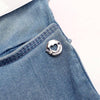 OM Broch Belt Loose bottom Blue Denim 5324
