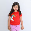 ML Unicorn Rainbow Red Shirt 7671