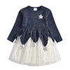 VKT Stars Blue Full Sleeve Fancy Frock 11156