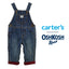 CRT الدينيم الأحمر تحقق كامل طول وزرة Dungaree 12138