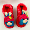 Blue Stuffed Pink Covered Winter Rubber Sole Slipper 6247