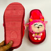 Stuffed Doll Tea Pink Winter Rubber Sole Slipper 6330